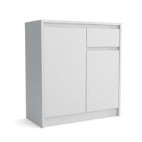 KOMMODE ASTORRE 75/82/35 cm mit 1 Schubladen 2 Türen Weiß - Weiß, Holzwerkstoff (75/82/35cm) - MASSENO