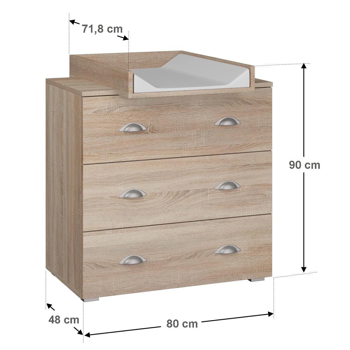 KINDERKOMMODE Lio Holz - Braun, Holzwerkstoff (80/90/48cm) - Petits-meubles