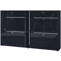 SCHUHSCHRANK Today Fronten in Schwarz Hochglanz - Schwarz Hochglanz, Holzwerkstoff (155.5/95/28cm) - Vladon