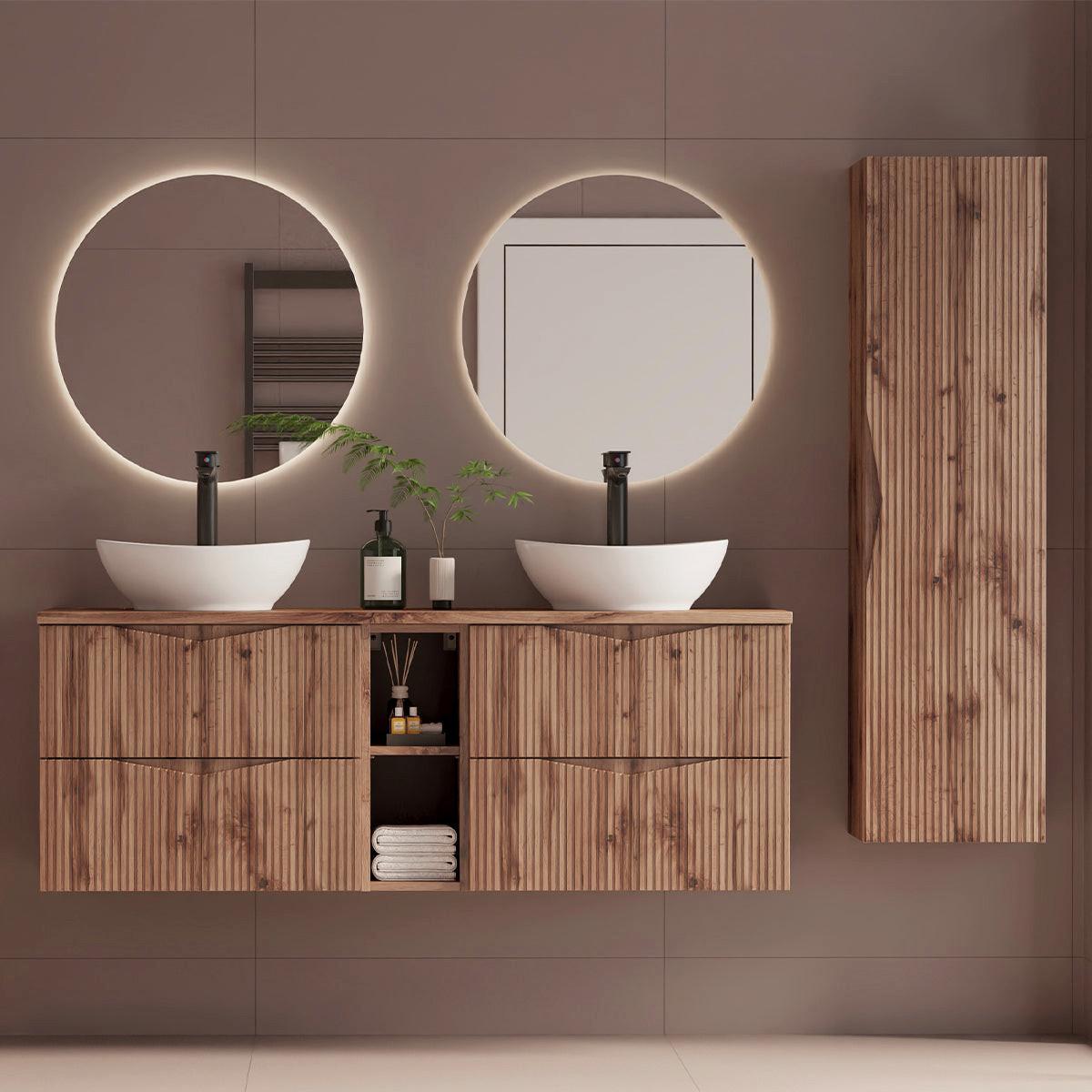 HÄNGESÄULE Tao Holz - Braun, Holzwerkstoff (34.5/130/32cm) - Petits-meubles