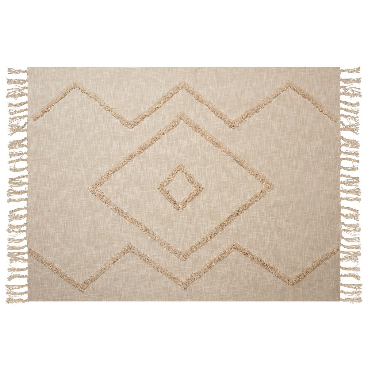 DECKE Helles Beige Jaunpur 130/180 cm - Beige, Naturmaterialien/Textil (130/180cm) - Beliani