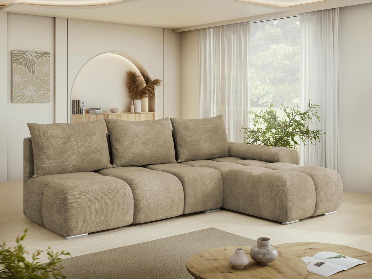 ECKSOFA Bestii, Seite: Rechts - Schwarz/Naturfarben, Holz/Kunststoff (270/183cm) - MIRJAN24