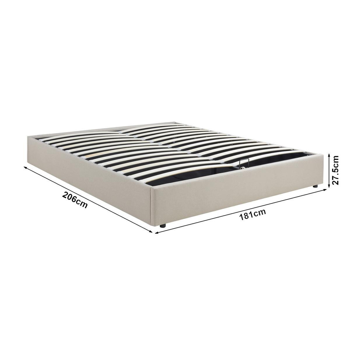 POLSTERBETT Nola - Beige, Holzwerkstoff/Kunststoff (180/200cm) - [en.casa]