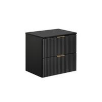 WASCHTISCHUNTERSCHRANK 60.6cm Adriel Mattschwarz - Schwarz, Holzwerkstoff (60.6/59/46cm) - Petits-meubles