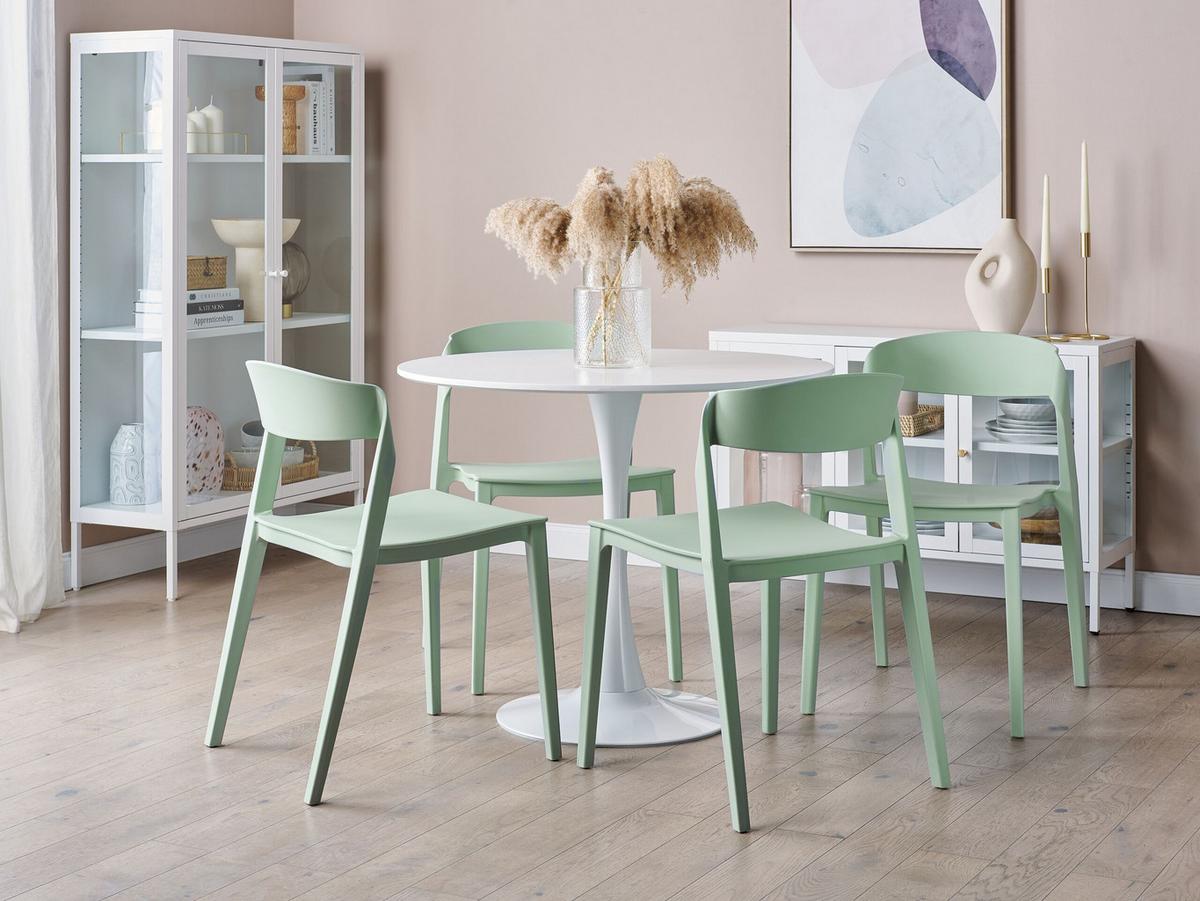 ESSZIMMERSTUHL 2er-Set Kunststoff Grün Somers - Grün, Kunststoff (48/77/51cm) - Beliani