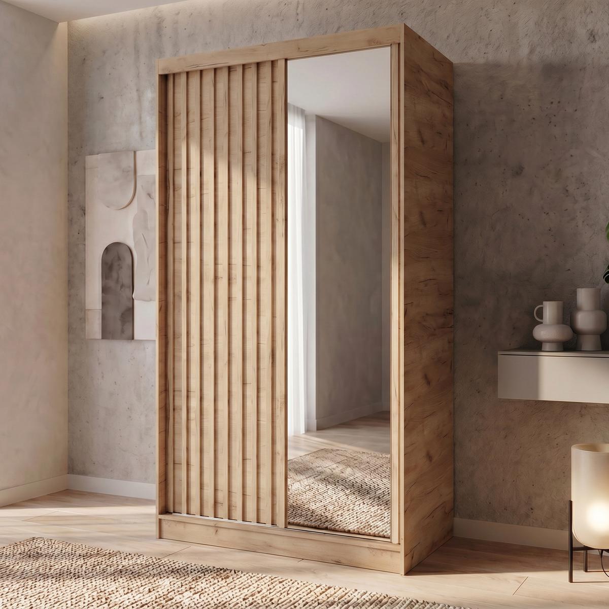 SCHWEBETÜRENSCHRANK Donatello mit 2 Türen. 120 cm, eiche Artisan - Eiche Artisan, Holzwerkstoff (120/205/60cm) - Beautysofa
