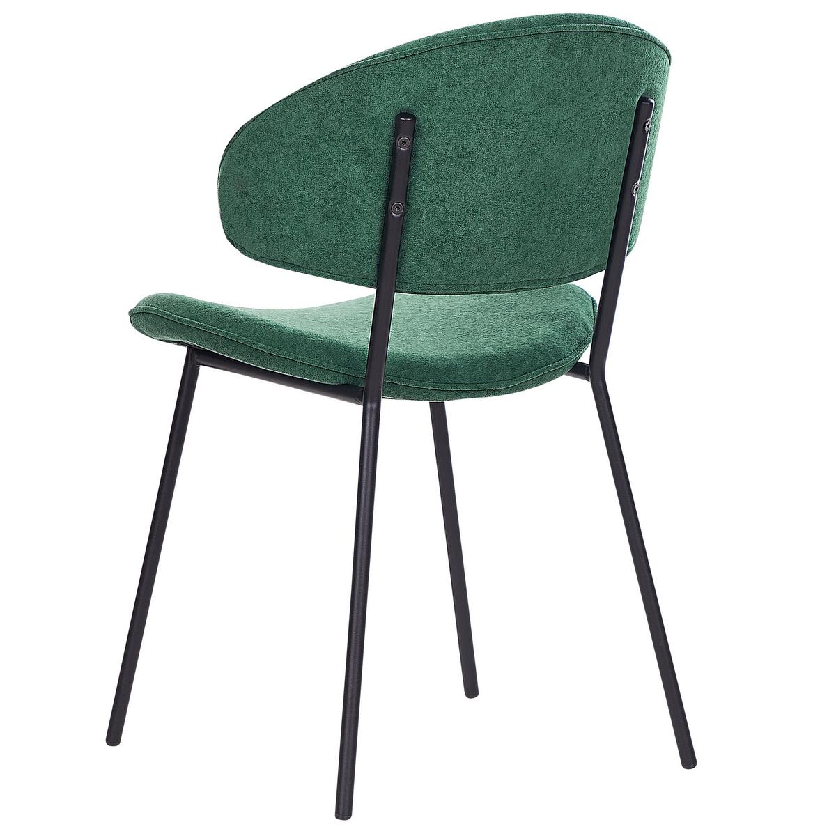 ESSZIMMERSTUHL 2er-Set Polsterbezug Grün Kiana - Grün, Textil/Metall (50/81/59cm) - Beliani
