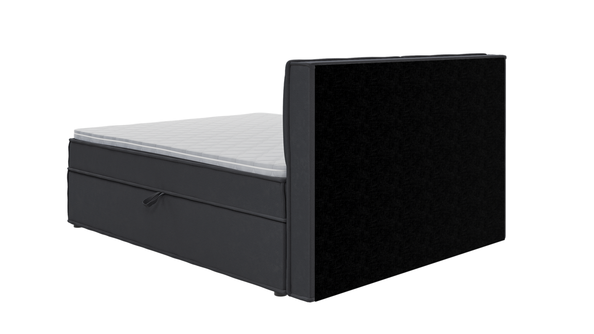 BOXBETT Eclipse 160/200 cm Graphit Luxusmicrofaser - Graphitfarben/Schwarz, Holz/Kunststoff (160/200cm) - S-Style Möbel