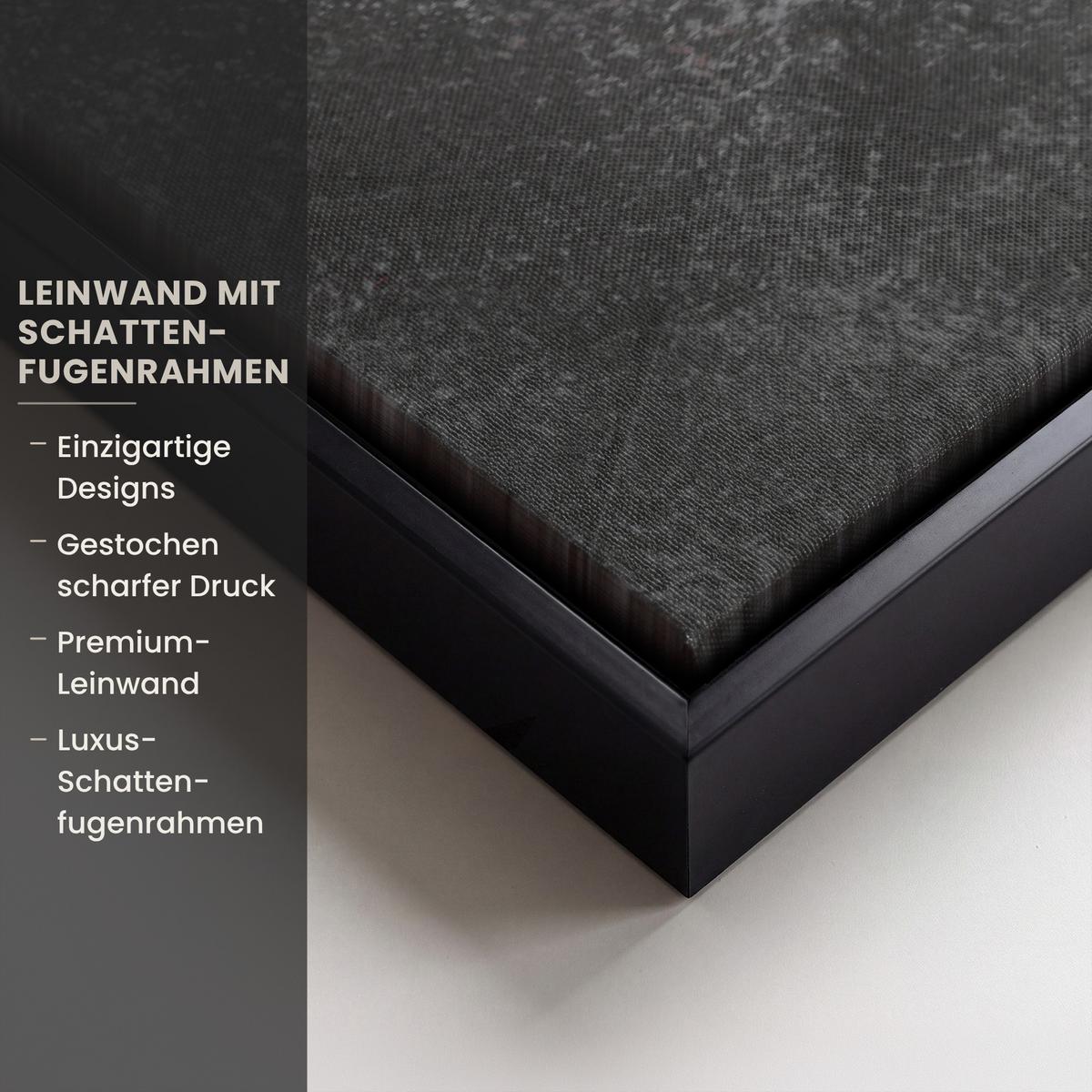 LEINWAND Bilder mit Rahmen - Pfeffer - Kräuter - Gewürze - Beton - 60x40 - Dunkelgrau, Textil (60/40cm) - MuchoWow