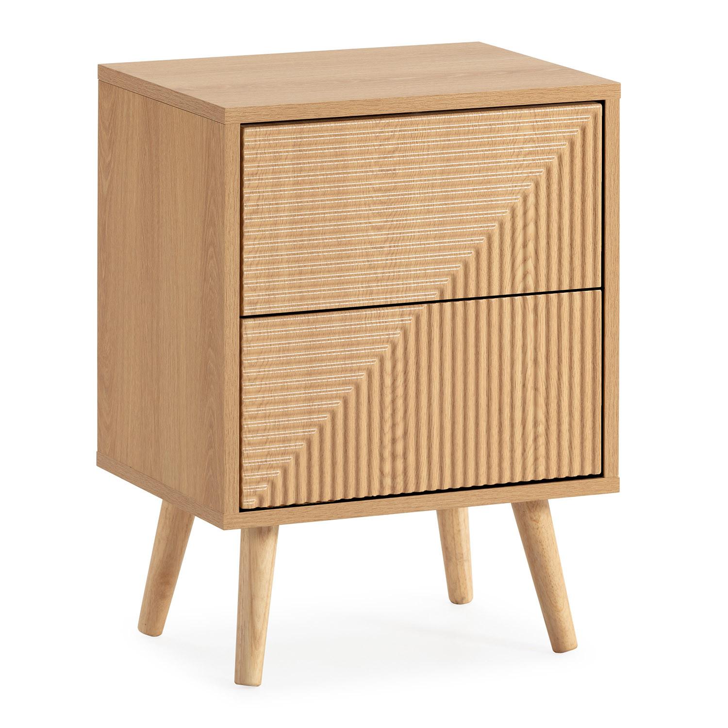 NACHTTISCH Telmo 2 schubladen Eichenfarbe - Honigeiche, Holzwerkstoff (40/55/30cm) - VS Venta-stock