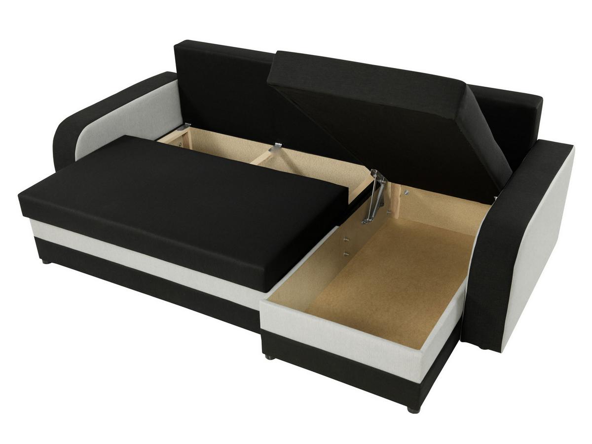 ECKSOFA Kris Cord - Schwarz/Bronzefarben, Holz/Kunststoff (238/147cm) - MIRJAN24