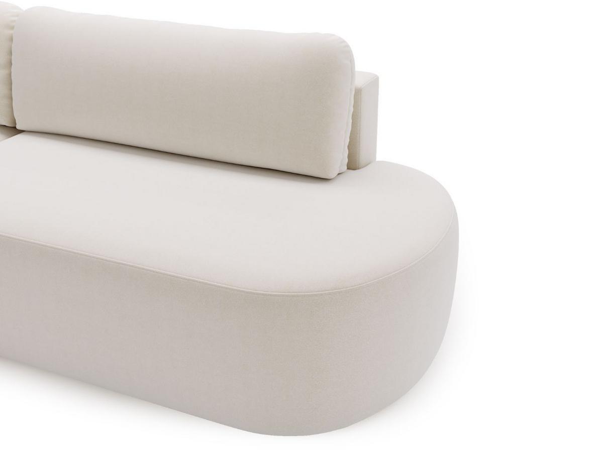 ECKSOFA Aurio O Bouclé-Stoff Weiß Links - Weiß, Holz/Textil (271/177cm) - Graingold