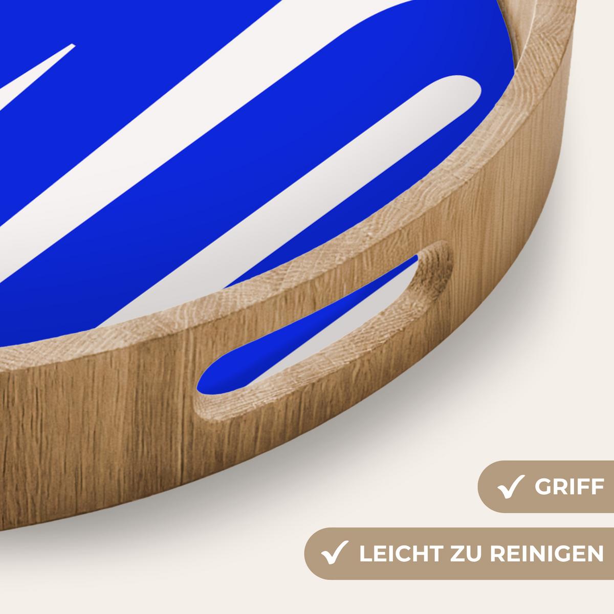 TABLETT Ciao - Großbuchstaben - Blau - Minimalistisch 50x50 cm - Blau, Holz (50/5/5cm) - OnlyWow