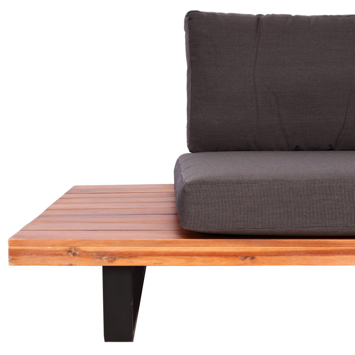 GARTEN-GARNITUR Schwarz, Dunkelbraun, Grau - Dunkelbraun/Schwarz, Holz - MCW