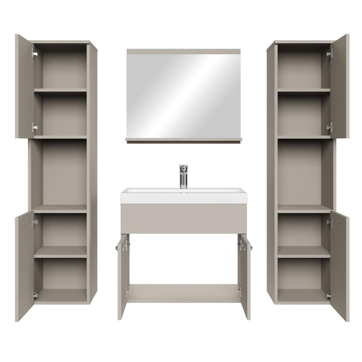 BADMÖBEL-SET Montreal 5 Teile Cashmere - 60 x 35 x 51 cm - Kaschmir, Holz (60/51/35cm) - Badplaats