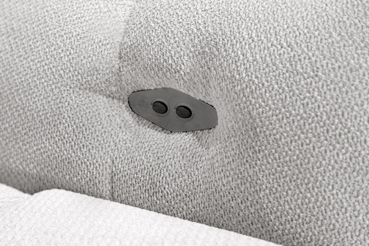 ECKSOFA KIMI 3-Sitzer, ausziehbarer Sitz, verstellbare Kopfstützen, creme - Creme/Schwarz, Holzwerkstoff/Textil (270/160cm) - Wozimo