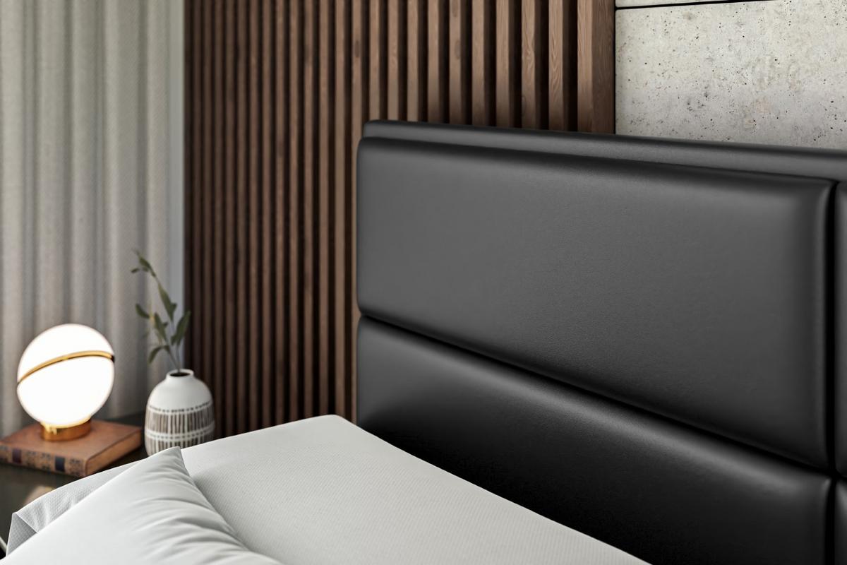 BOXSPRINGBETT AURA KING - 140 x 200 - H3/H4 - Schwarz Hochglanz - Schwarz Hochglanz, Holzwerkstoff (140/200cm) - ALTDECOR