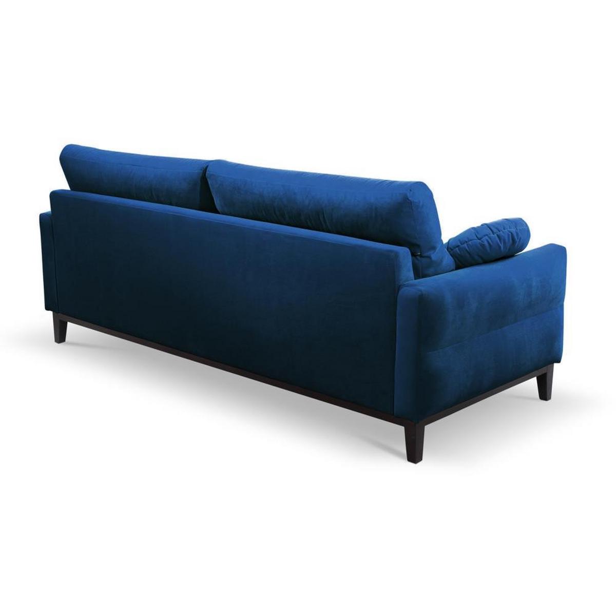 SOFA 2-SITZER Belweder Velours dunkelblau - Wengefarben/Dunkelblau, Holz/Textil (218/95/94cm) - Beautysofa