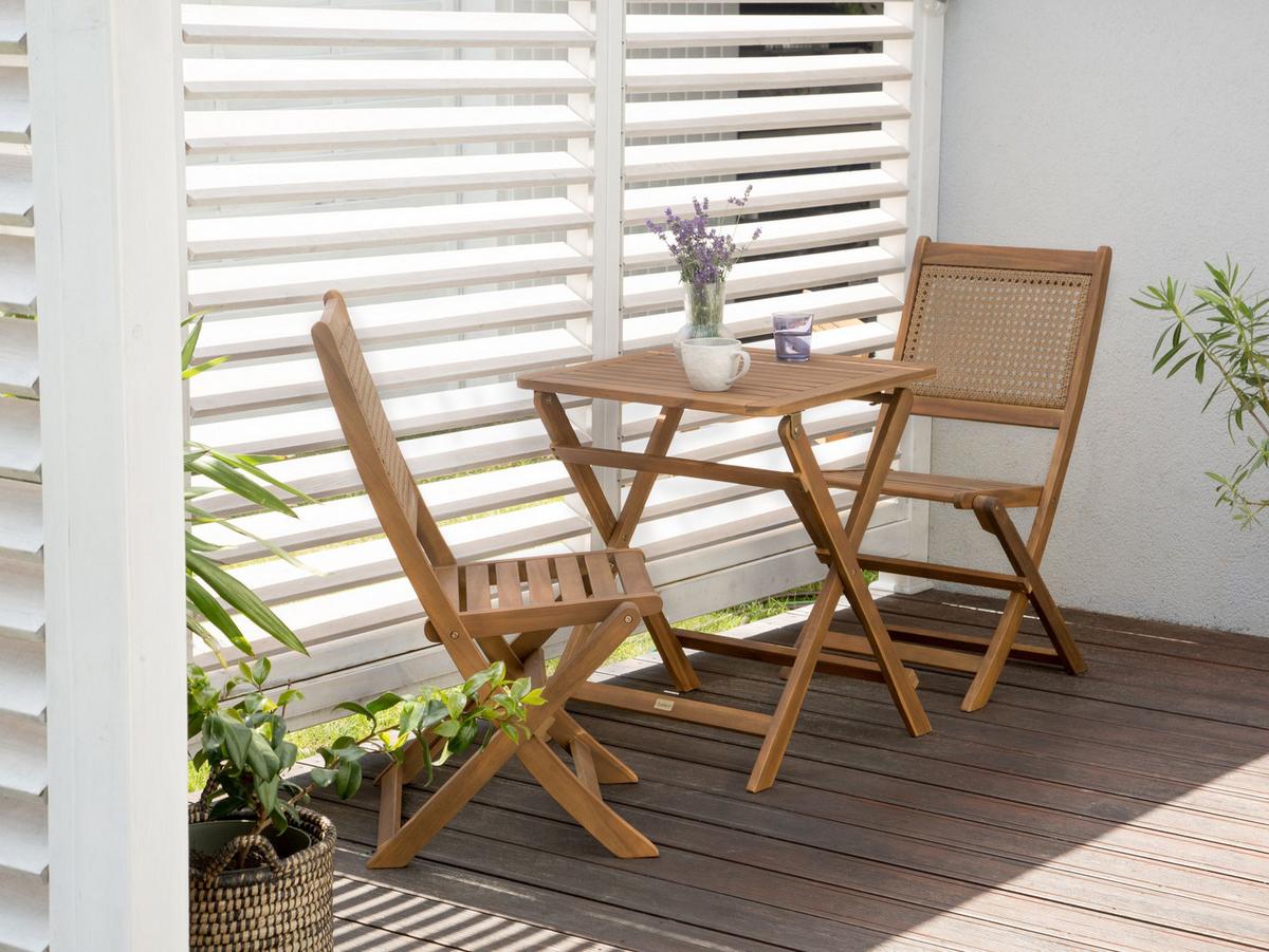 BEISTELLTISCH Heller Holzfarbton Paraggi - Hellbraun, Holz (60/60/72cm) - Beliani
