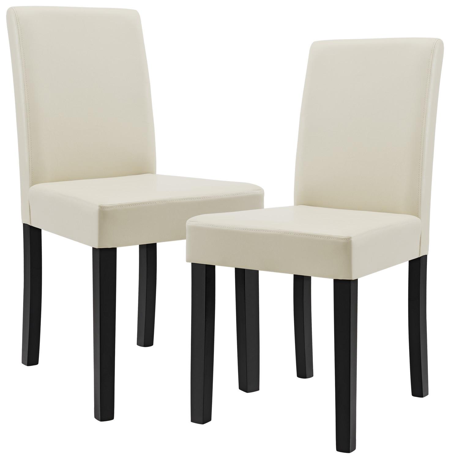 ESSZIMMERSTUHL-SET 2 TLG. Hamburg - Creme, Holz (42/90/48cm) - [en.casa]