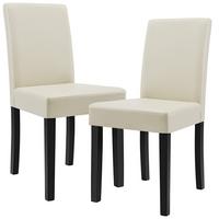 ESSZIMMERSTUHL-SET 2 TLG. Hamburg - Creme, Holz (42/90/48cm) - [en.casa]