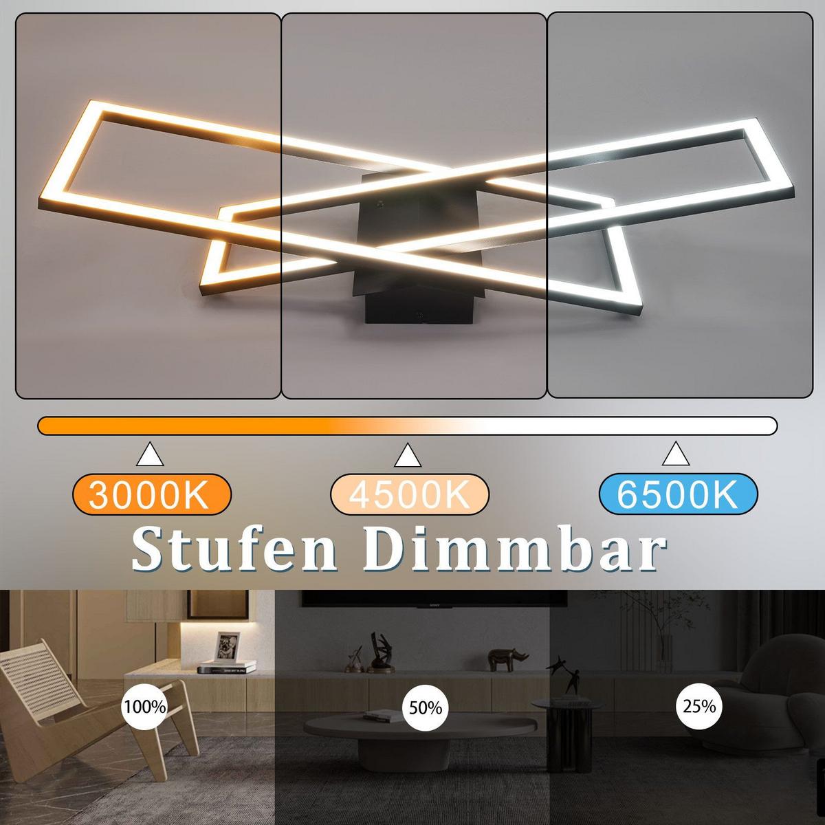 LED-DECKENLEUCHTE Lowry 22/67/13.5cm - Schwarz, Metall (67/22/13.5cm) - Nettlife