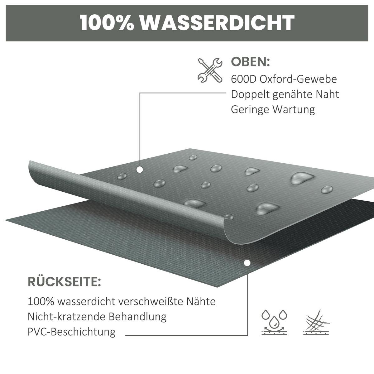 SCHUTZHÜLLE Dunkelgrau 275/205/90 cm - Dunkelgrau, Textil (205/90/275cm) - Outsunny