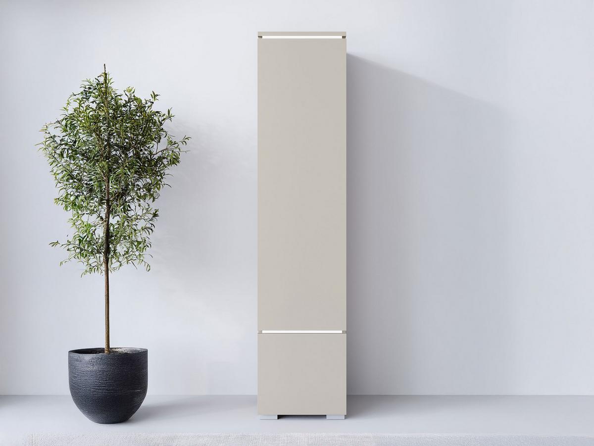 HÄNGEVITRINE Vera 001 mit LED Beleuchtung - Kaschmir/Alufarben, Holzwerkstoff/Kunststoff (30/130/33cm) - MIRJAN24
