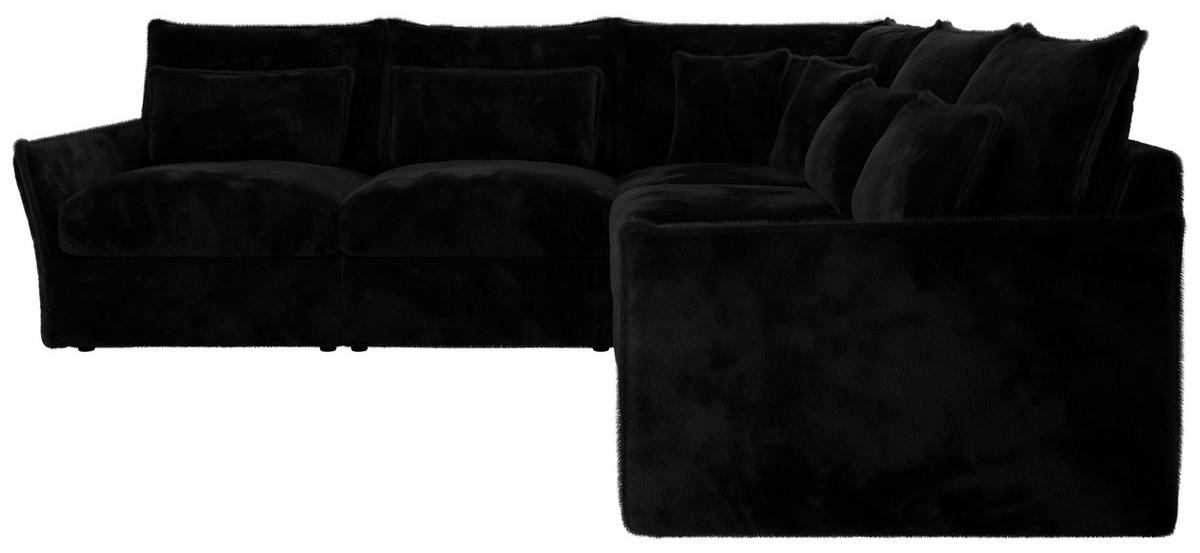 ECKSOFA VERSO L Schwarz Plüsch - Schwarz, Kunststoff/Textil (270/270cm) - MKS
