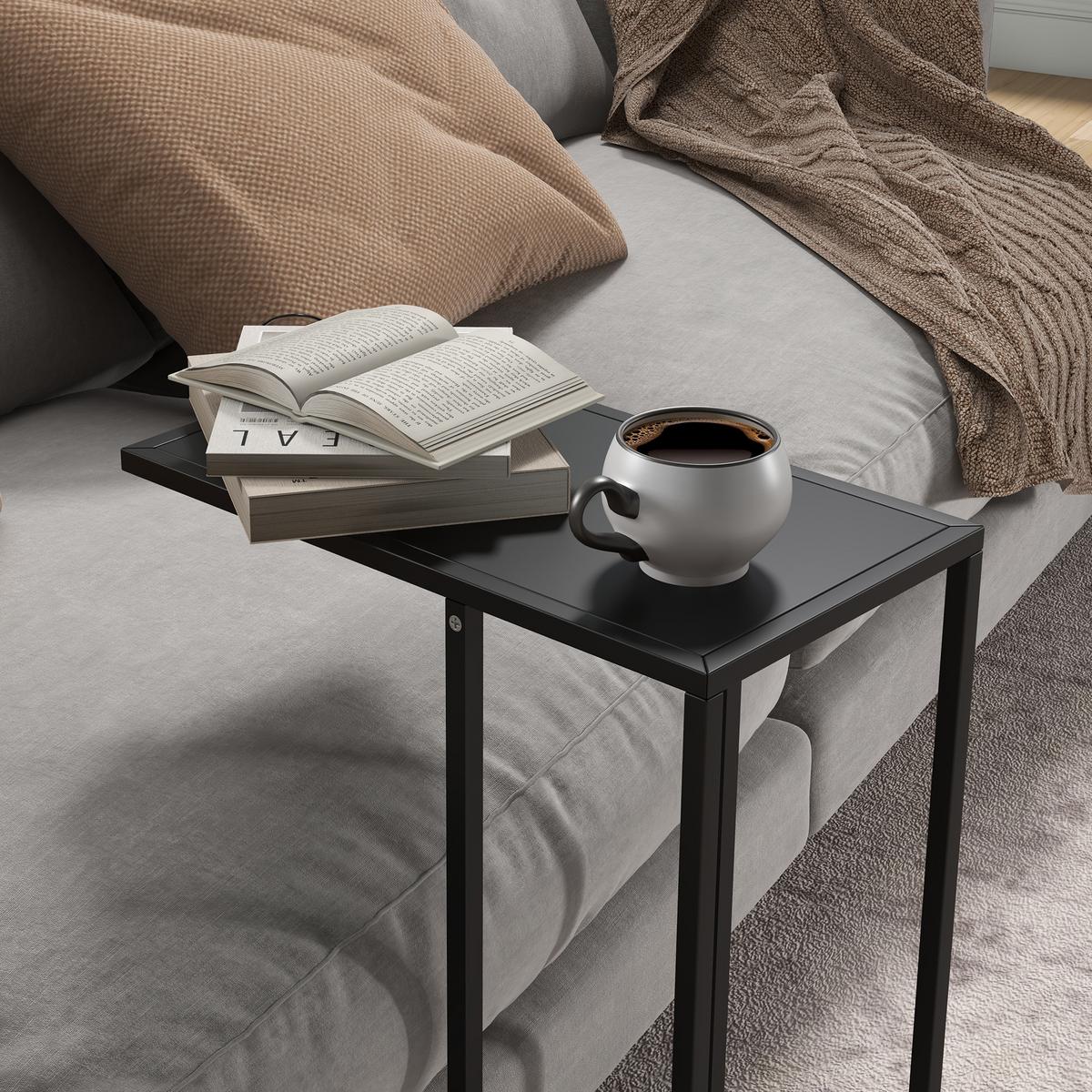 BEISTELLTISCH, Stahl, Schwarz - Schwarz, Metall (46/26/60cm) - HOMCOM