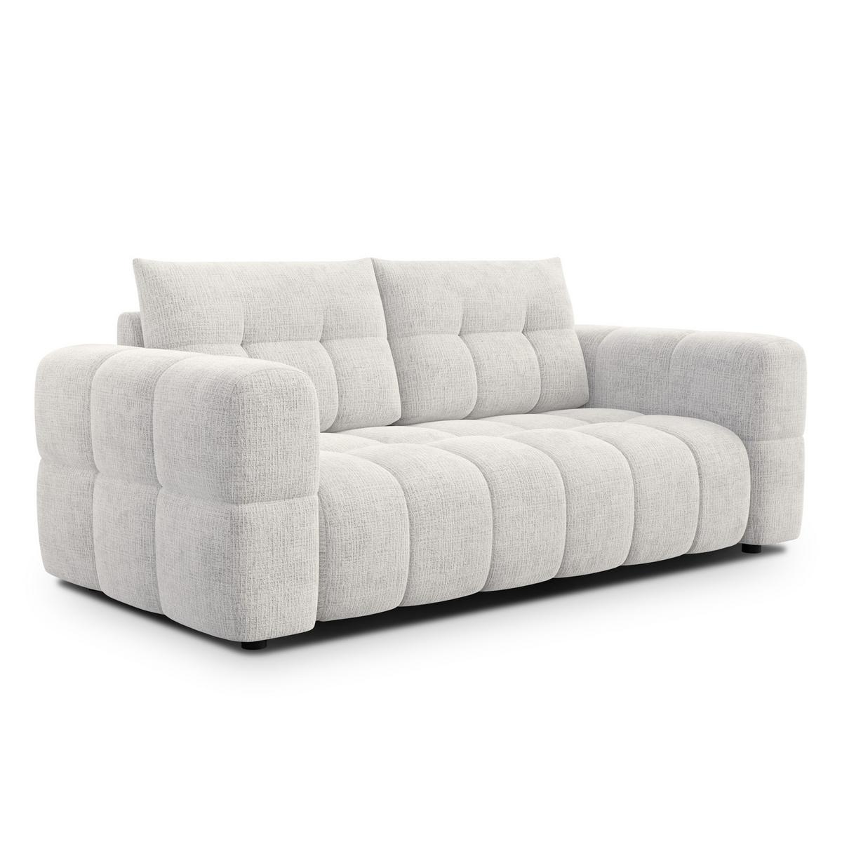 SOFA CLOUDI 2,5-Sitzer, creme - Creme/Schwarz, Holz/Textil (211/89/104cm) - Wozimo