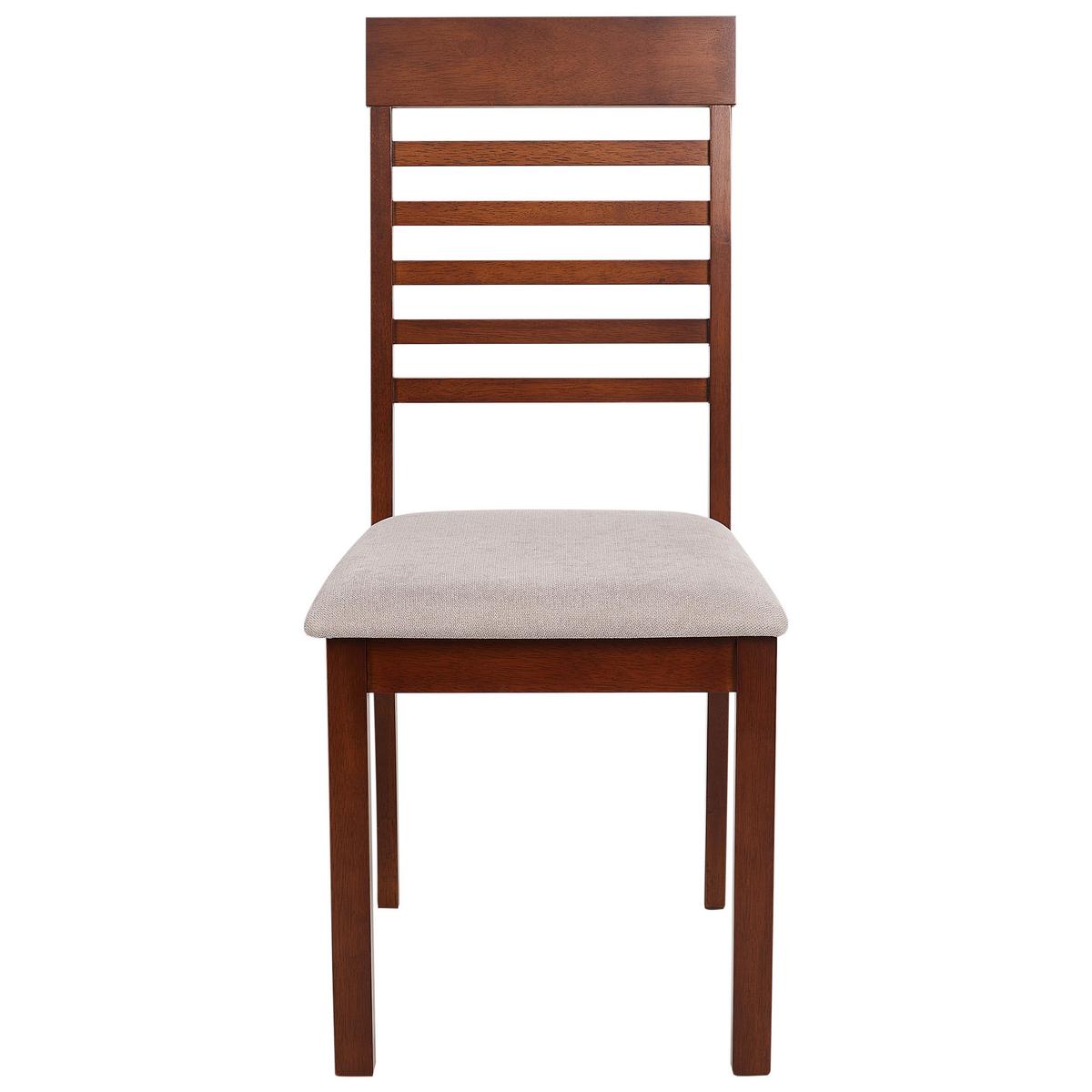 ESSZIMMERSTUHL 2er-Set Dunkler Holzfarbton Ortley - Dunkelbraun/Beige, Holz (40/96/51cm) - Beliani