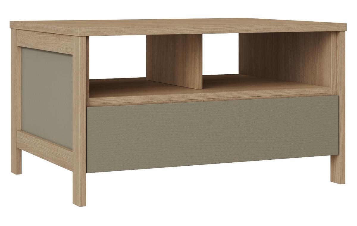 COUCHTISCH Salbei, Eiche, Beistelltisch skandinavisch 80 x 60 cm, Soft-Close - Salbeigrün/Eichefarben, Holzwerkstoff/Metall (46/60/80cm) - Furn.Design