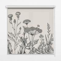 VERDUNKELUNGSROLLO 120x180 cm Graue Blumen - Grau, Textil (120/180cm) - TULUP