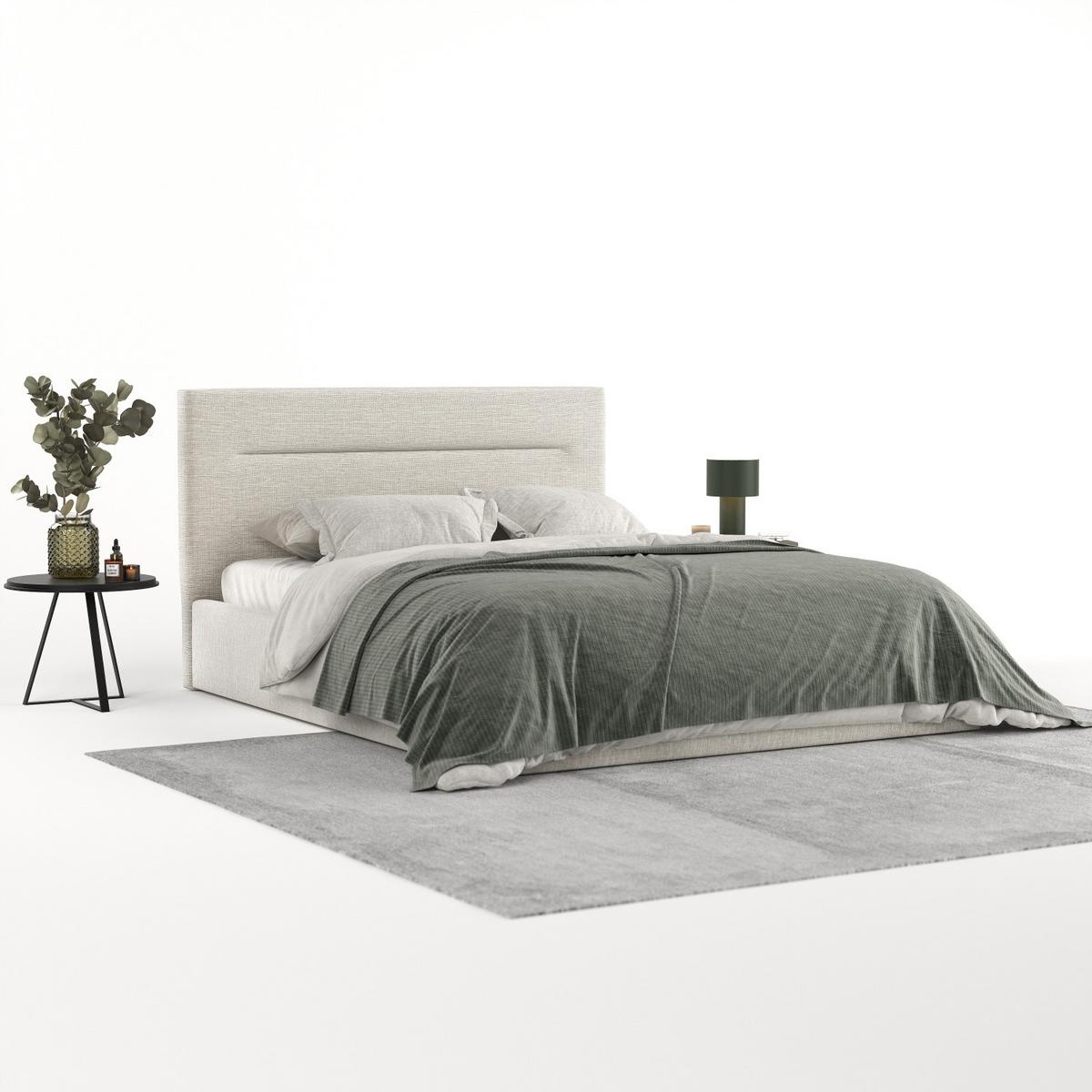 POLSTERBETT Liline 140/200 cm Beige im Inari Stoff - Beige/Schwarz, Holz/Holzwerkstoff (140/200cm) - AltaBeds