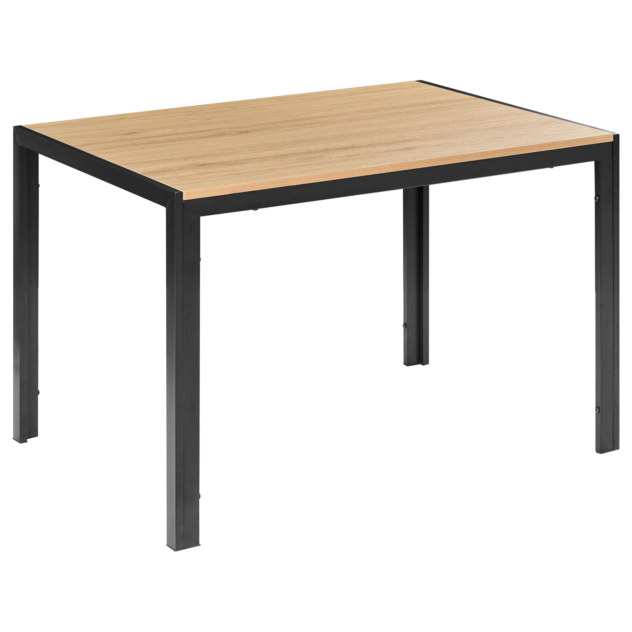 ESSTISCH Braun/Schwarz 120/80 cm Mann - Hellbraun, Holzwerkstoff (120/80/75cm) - Beliani