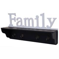 WANDGARDEROBE FAMILY Schwarz, Reinweiß - Schwarz/Weiß, Holz (60/30/13cm) - MCW