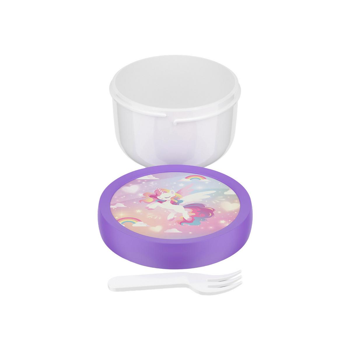 FRUCHTBOX Campus Unicorn Glow 300 ml - Violett/Weiß, Kunststoff (6.7/10.4/6.7cm) - Mepal