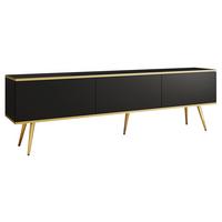 TV-LOWBOARD Oro I mit Füße - Goldfarben/Schwarz, Holzwerkstoff/Metall (175/53/32cm) - MIRJAN24