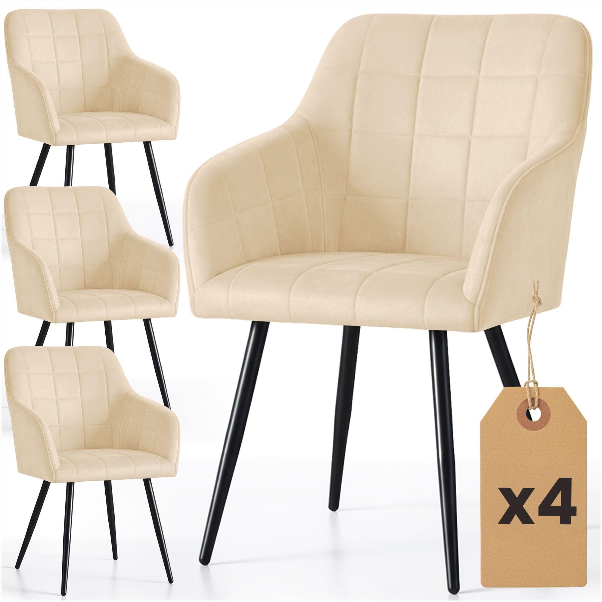 POLSTERSTUHL 4er Set, Metallbeine Beige, Schwarz 54/82/58 - Beige/Schwarz, Textil (54/82/51cm) - RAUMHIRSCH FURNITURE