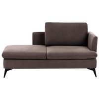 CHAISELONGUE-RECHTSSEITIGE Stoff Braun Sievoz - Schwarz/Braun, Textil (155/84/85cm) - Beliani