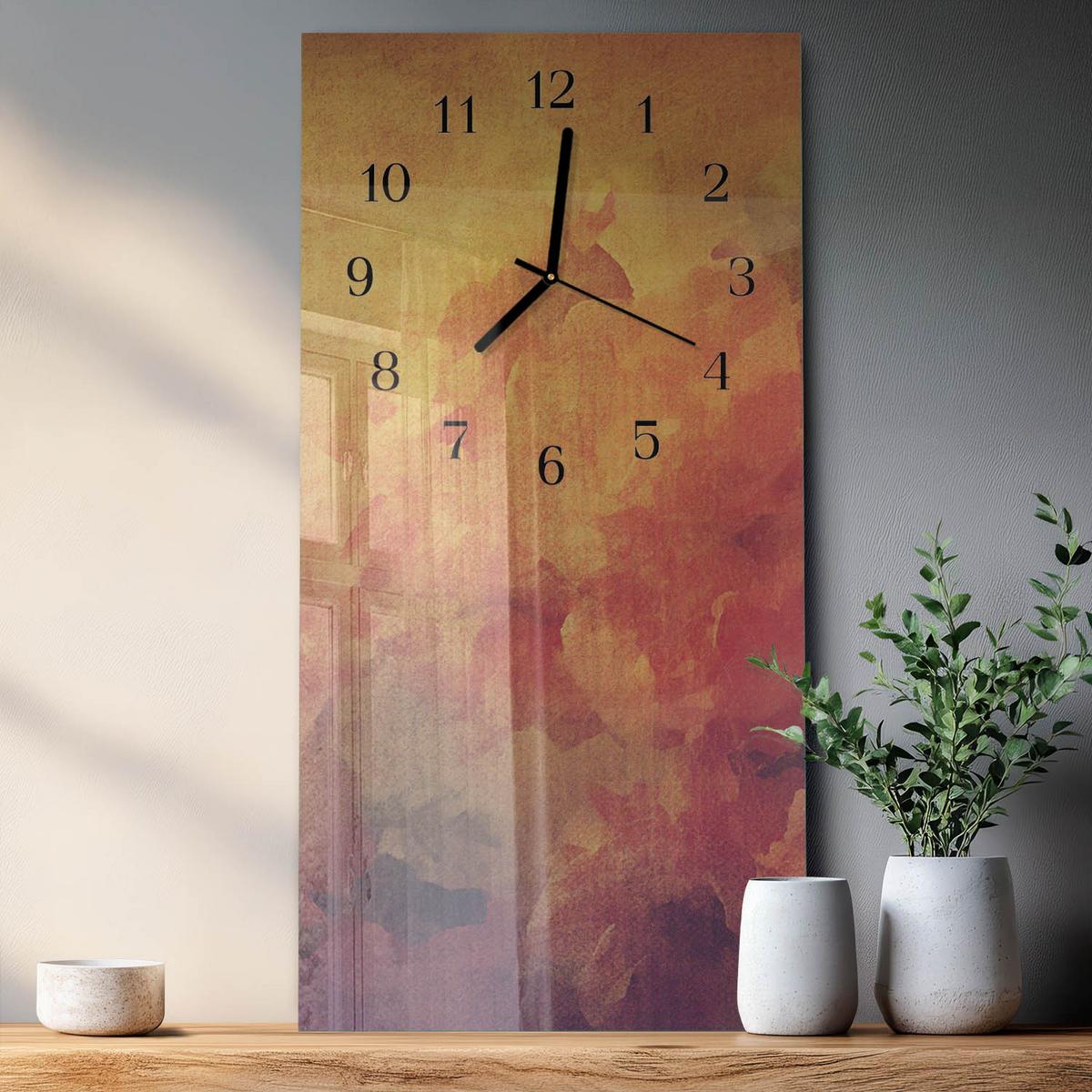 WANDUHR aus Glas 30x60 cm - Muster - Multicolor, Glas (30/60/0.4cm) - TULUP