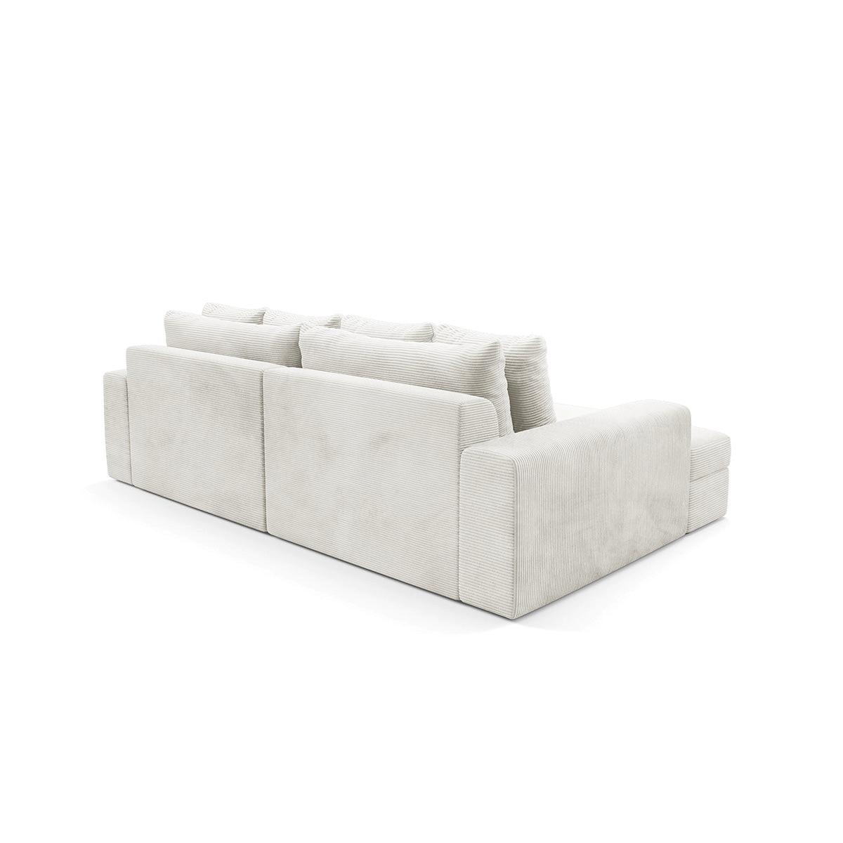 ECKSOFA Paola 3 Sitzplätze Cremefarben - Weiß, Holz (272/167cm) - Petits-meubles