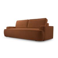 BETTSOFA SOLO Orange Bucle-Stoff mit Schlaffunktion - Orange, Textil (110/94/248cm) - MASSENO