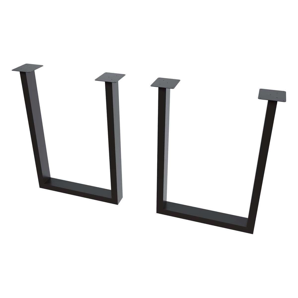 TISCHGESTELL-SET 2 TLG. Holsted - Schwarz, Metall (28/40/7cm) - [en.casa]