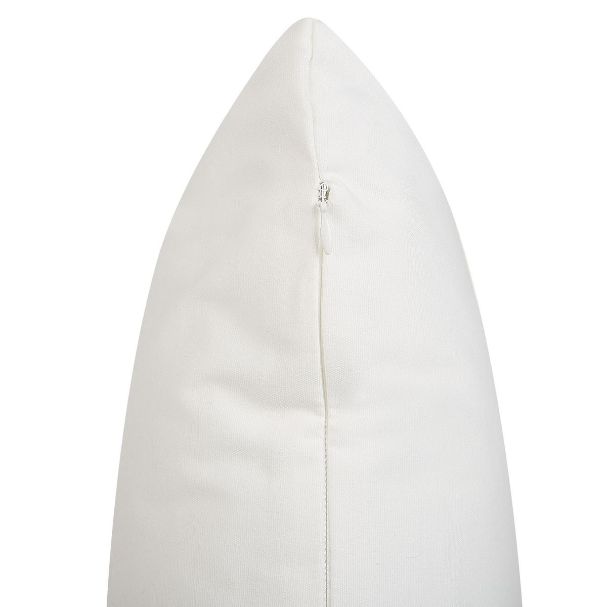 DEKOKISSEN 2er-Set Weiß 45/45 cm Ruscus - Weiß, Naturmaterialien/Textil (45/45cm) - Beliani