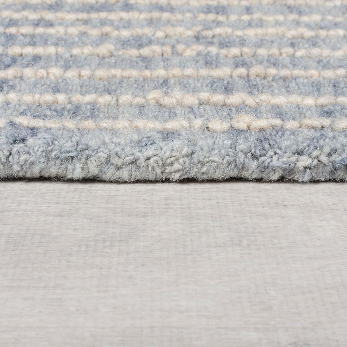 WOLLTEPPICH LEA, mit Schachbrettmuster, Blau, 200 x 290 cm - Blau, Textil (290/200cm) - KADIMA DESIGN