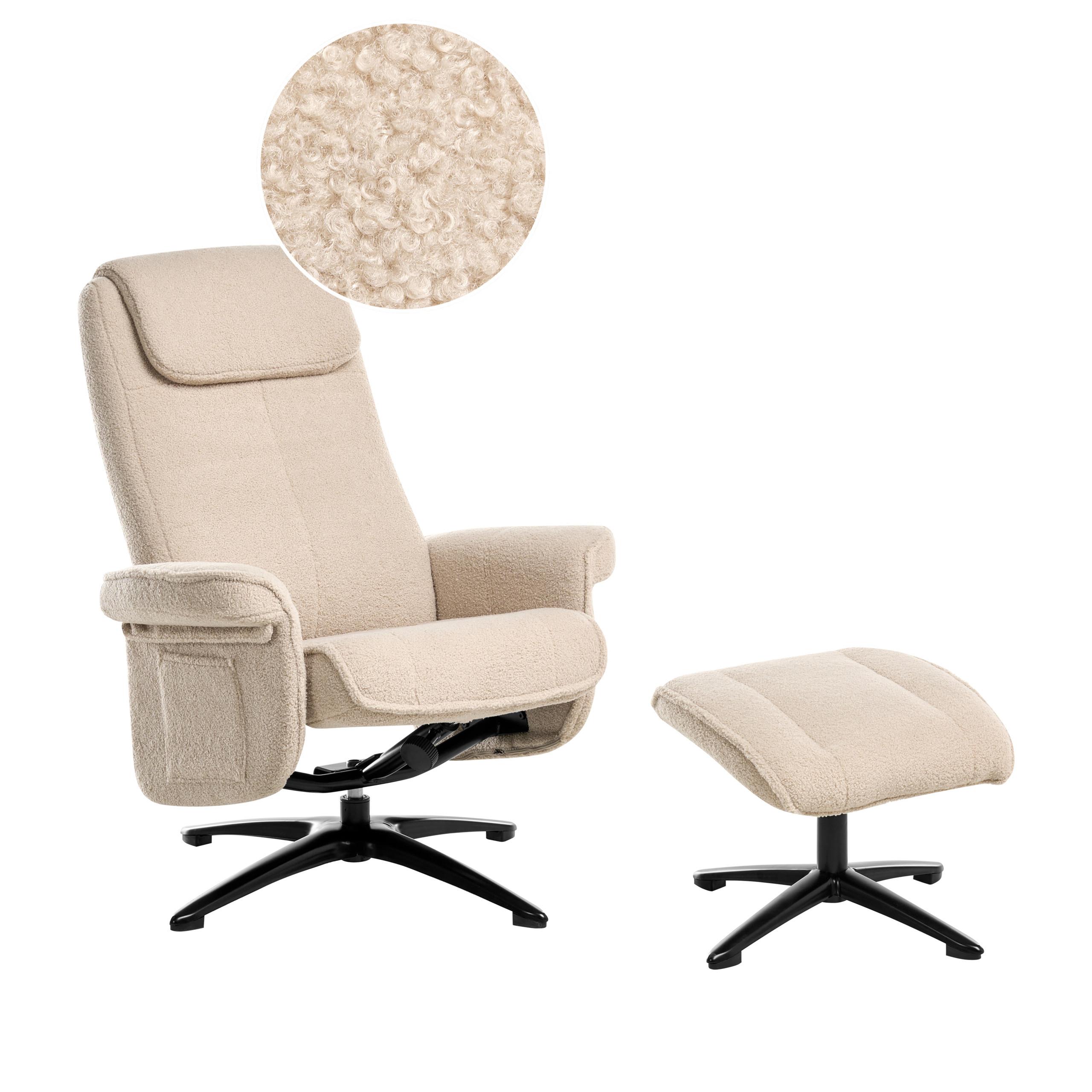 FERNSEHSESSEL Beige Geras - Beige/Schwarz, Textil (81/86/89cm) - Beliani