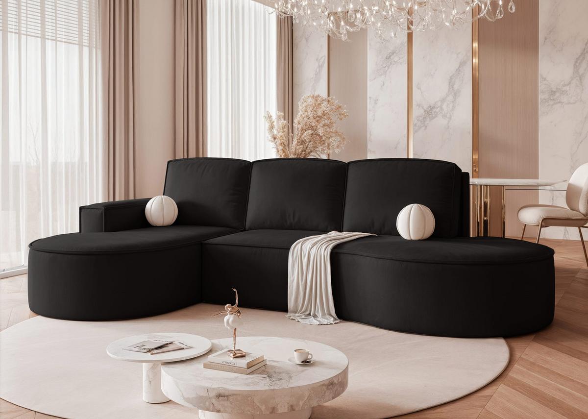 ECKSOFA SOFIA mit Schlaffunktion und Bettkasten Anthrazit - Anthrazit, Holzwerkstoff/Kunststoff (277/157cm) - Idohome