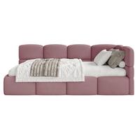 JUGENDBETT Cloudy Rosa 120 x 200 cm - Pink/Schwarz, Kunststoff/Textil (120/200cm) - Selsey